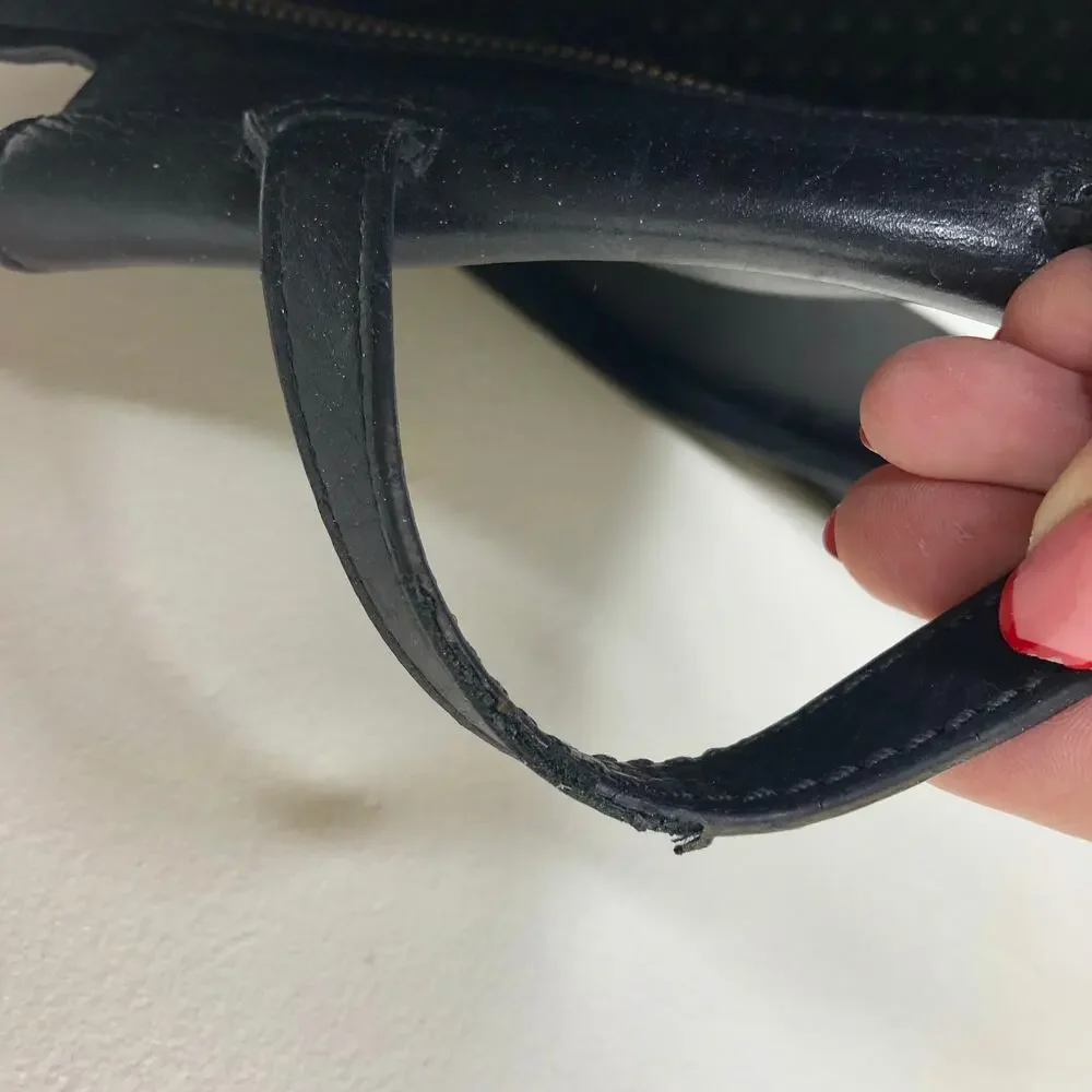 Kate Spade Saturday Black Leather Satchel Small Crossbody Bag Zip Top Purse